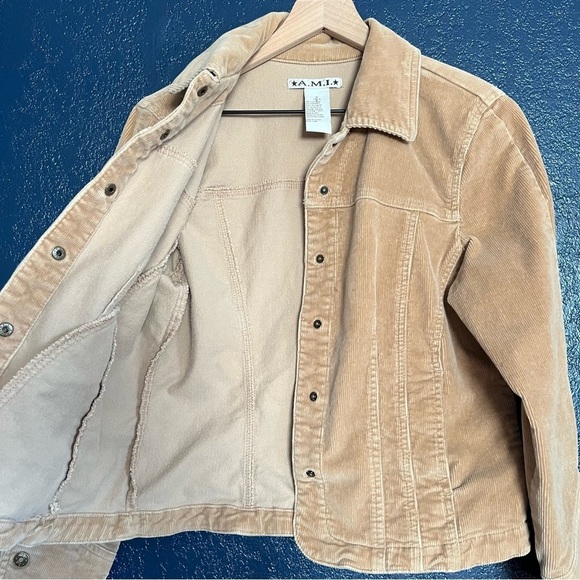 A.M.I Vintage Tan Corduroy Jacket - Picture 3 of 5